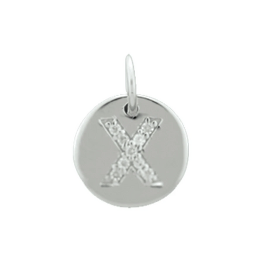 hanger letter zirkonia zilver gerhodineerd