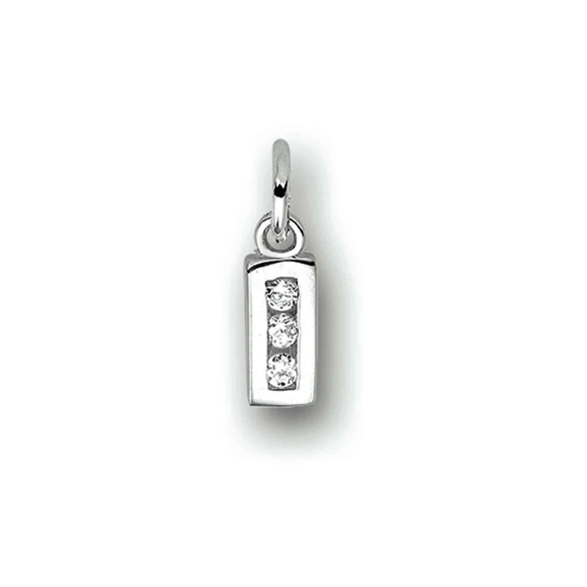 hanger letter zirkonia zilver gerhodineerd