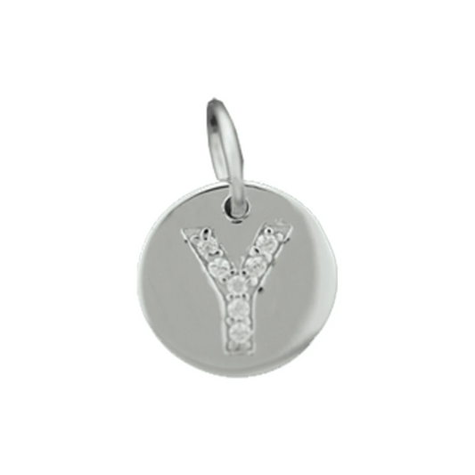 hanger letter zirkonia zilver gerhodineerd