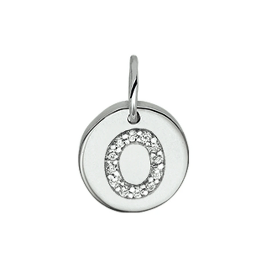 hanger letter zirkonia zilver gerhodineerd