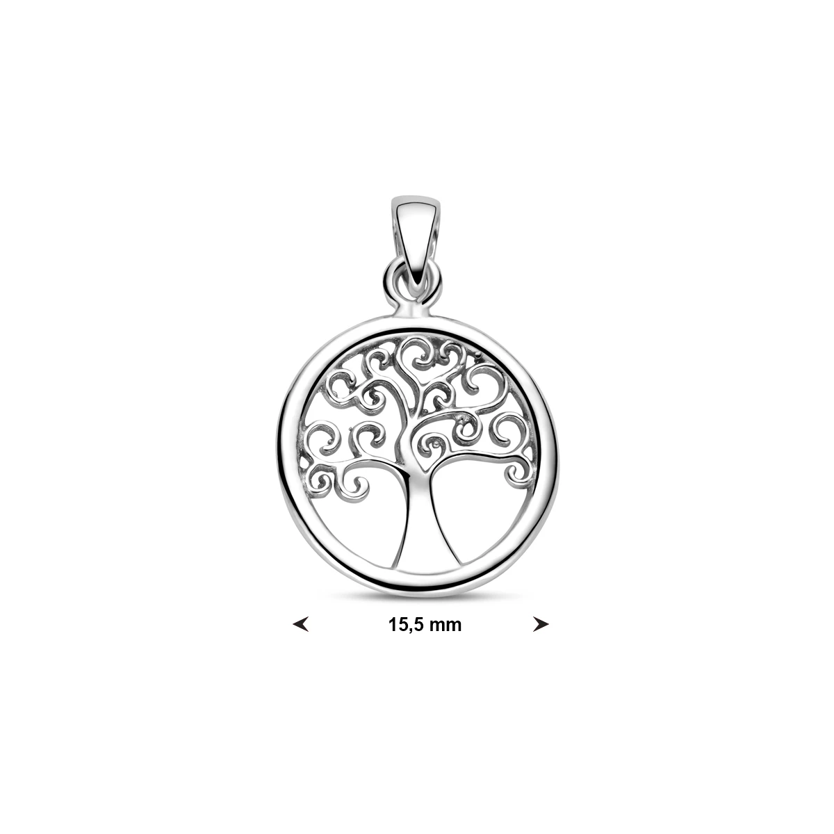 hanger levensboom zilver gerhodineerd