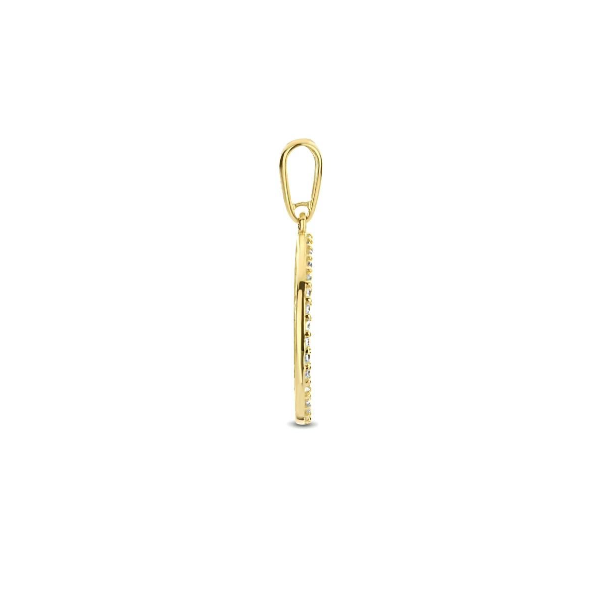 hanger levensboom zirkonia 14K geelgoud