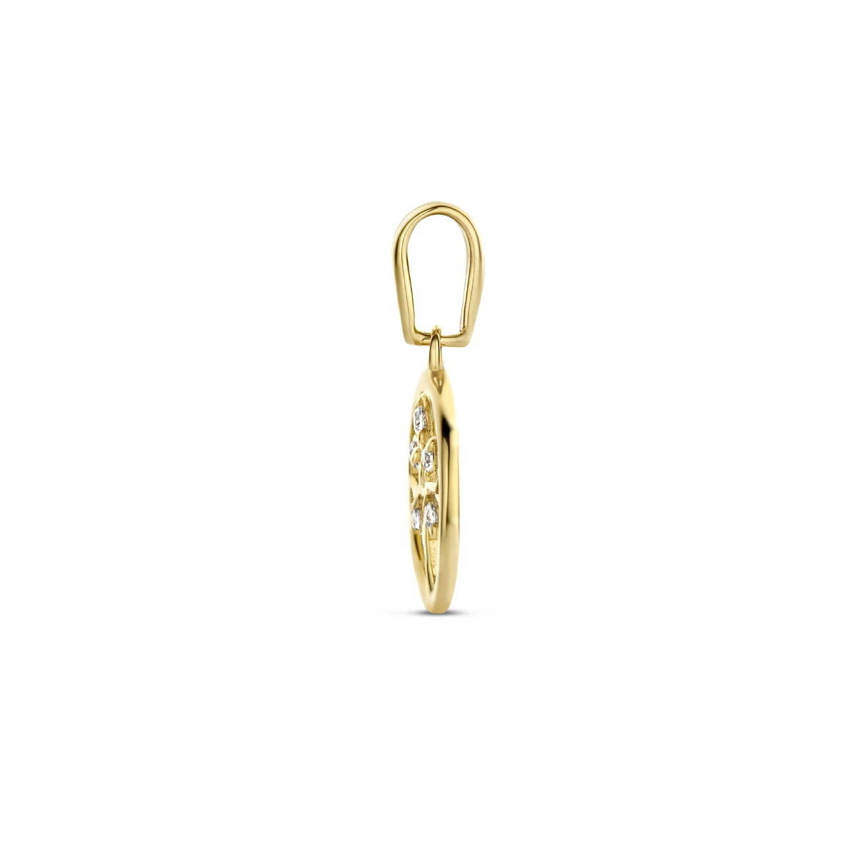 hanger levensboom zirkonia 14K geelgoud