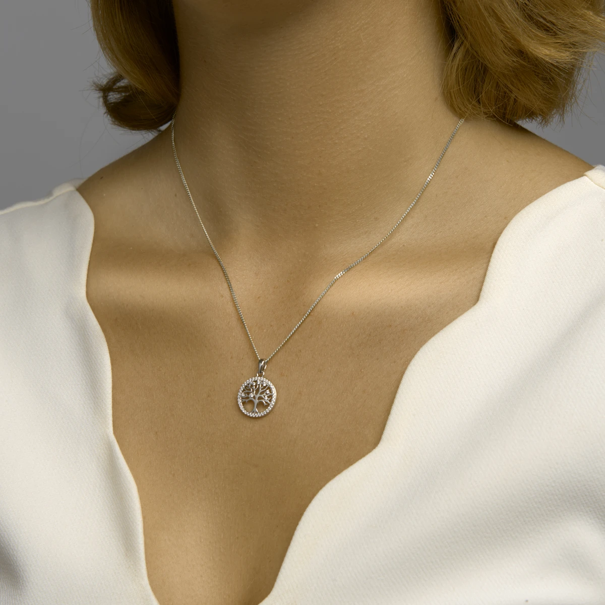 hanger levensboom zirkonia 20 mm zilver gerhodineerd