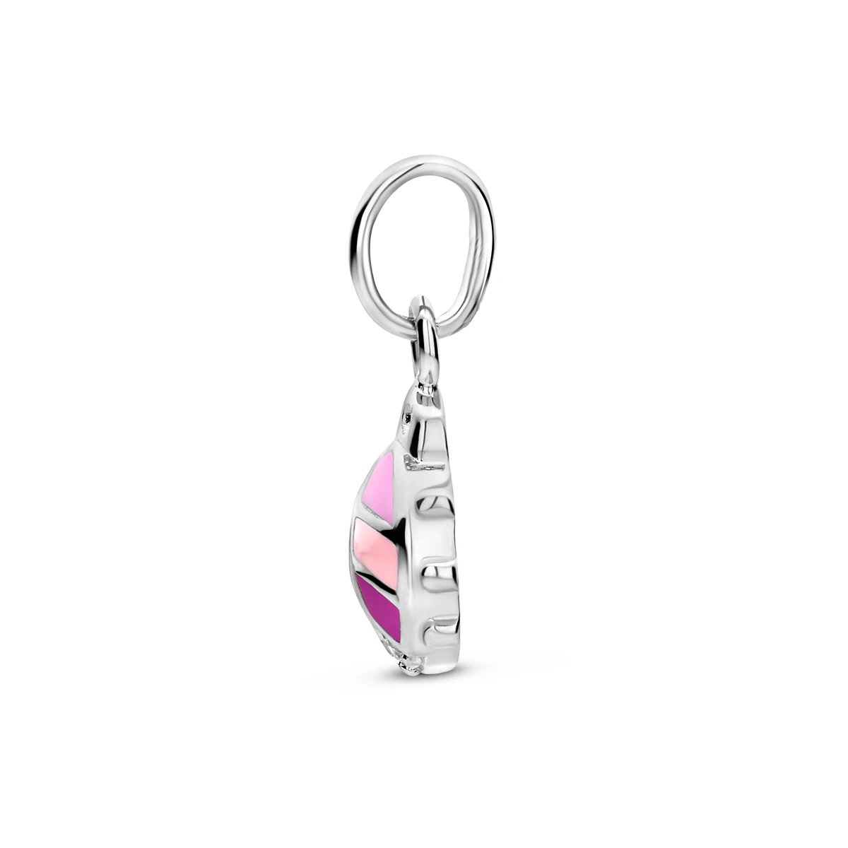 hanger lieveheersbeestje zirkonia emaille zilver gerhodineerd