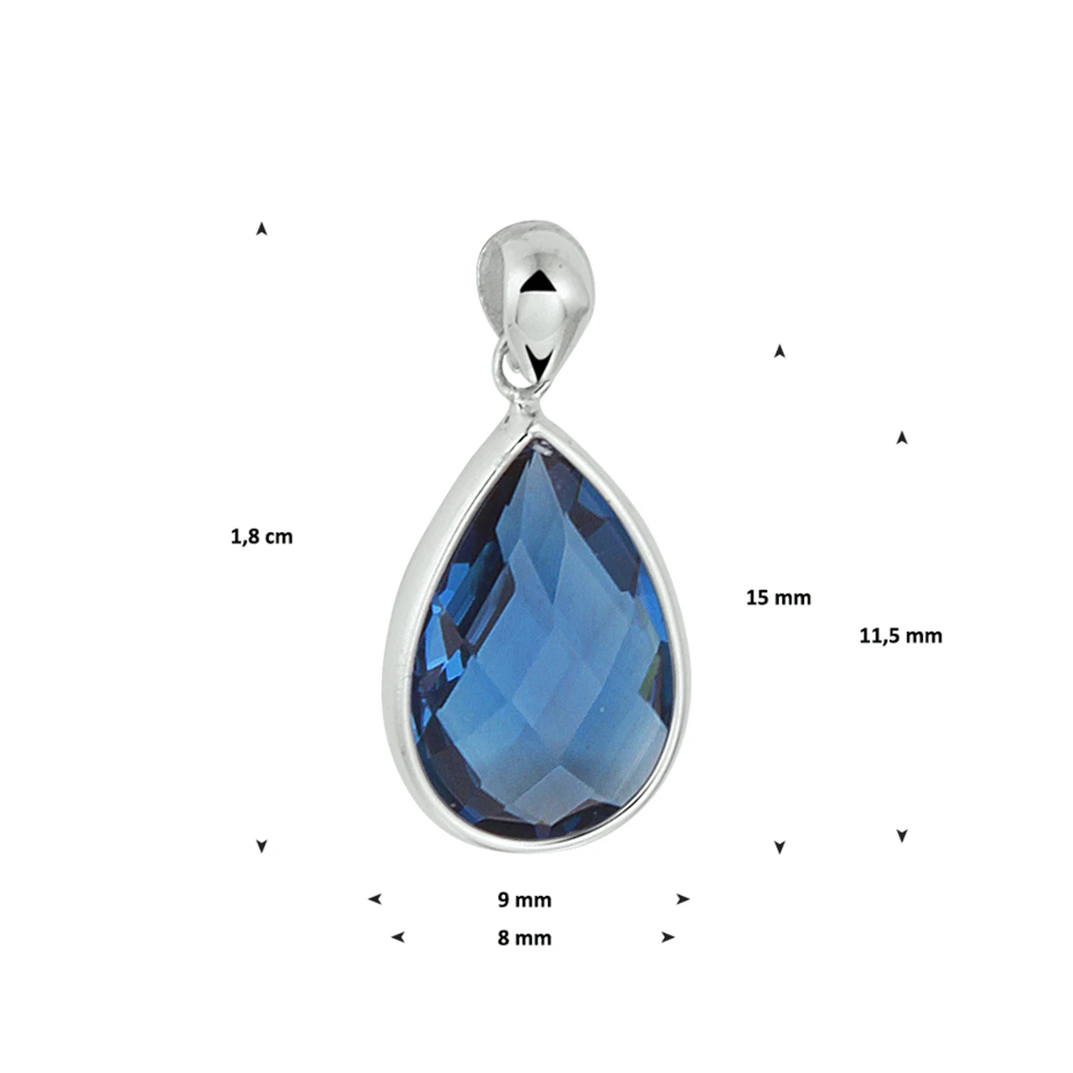 hanger london blue kwarts 14K witgoud