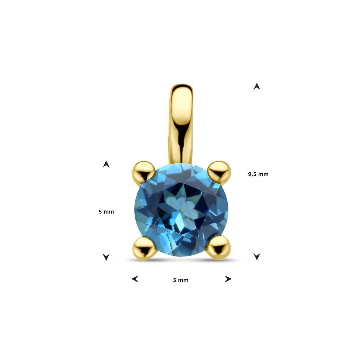 hanger london blue topaas 14K geelgoud