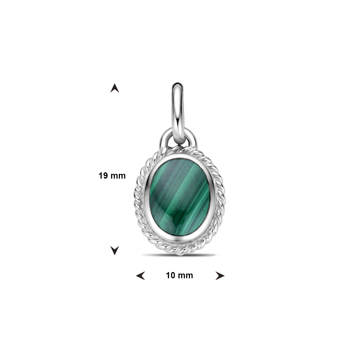 hanger malachiet zilver gerhodineerd