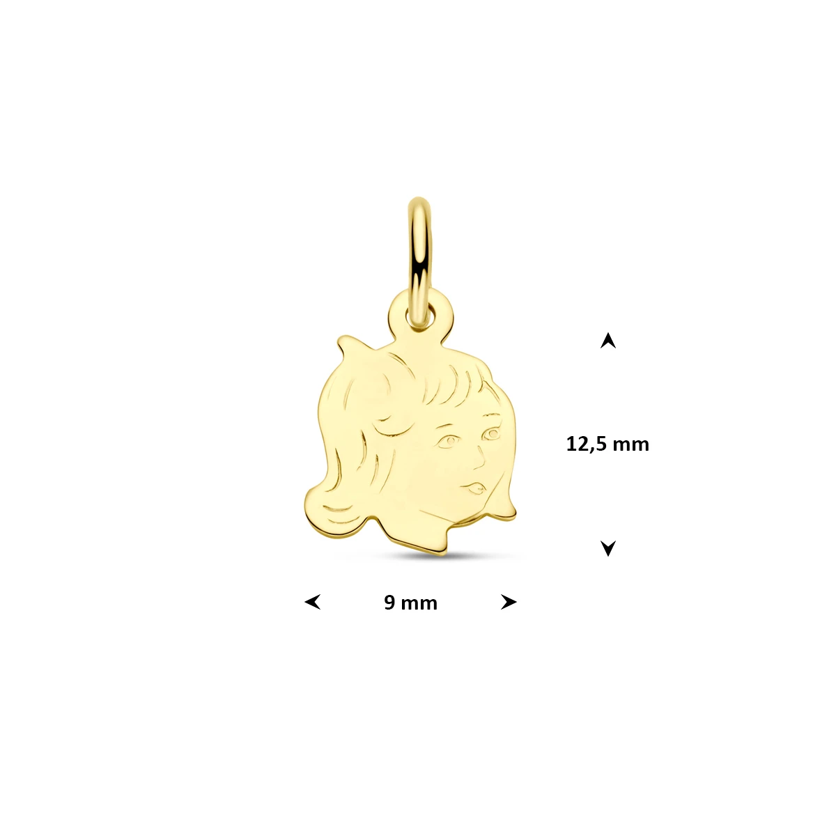 hanger meisje 10 mm 14K geelgoud