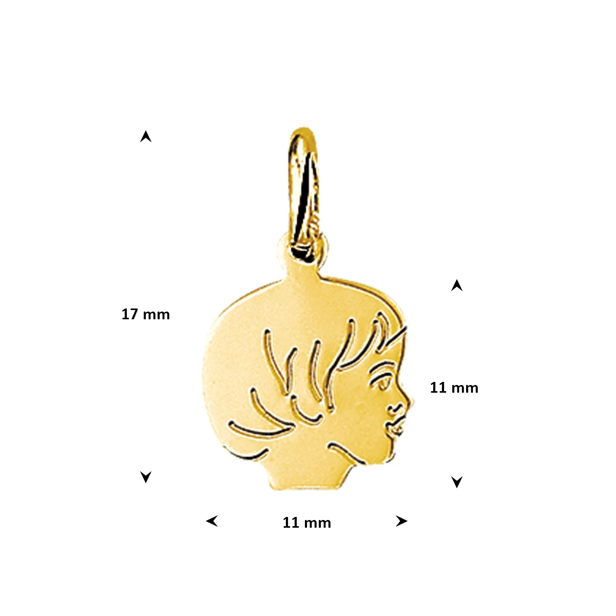 hanger meisje 13,5 x 10,5 mm 14K geelgoud