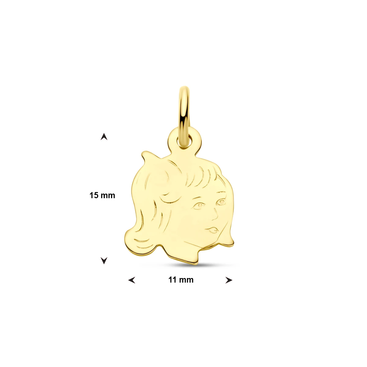 hanger meisje 10,5 mm 14K geelgoud