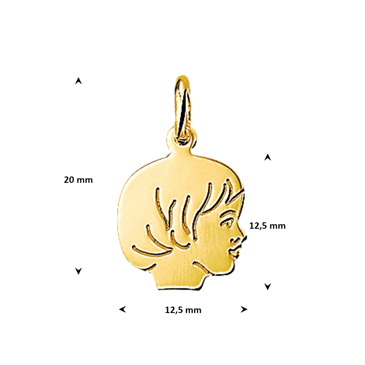 hanger meisje 15 x 12 mm 14K geelgoud