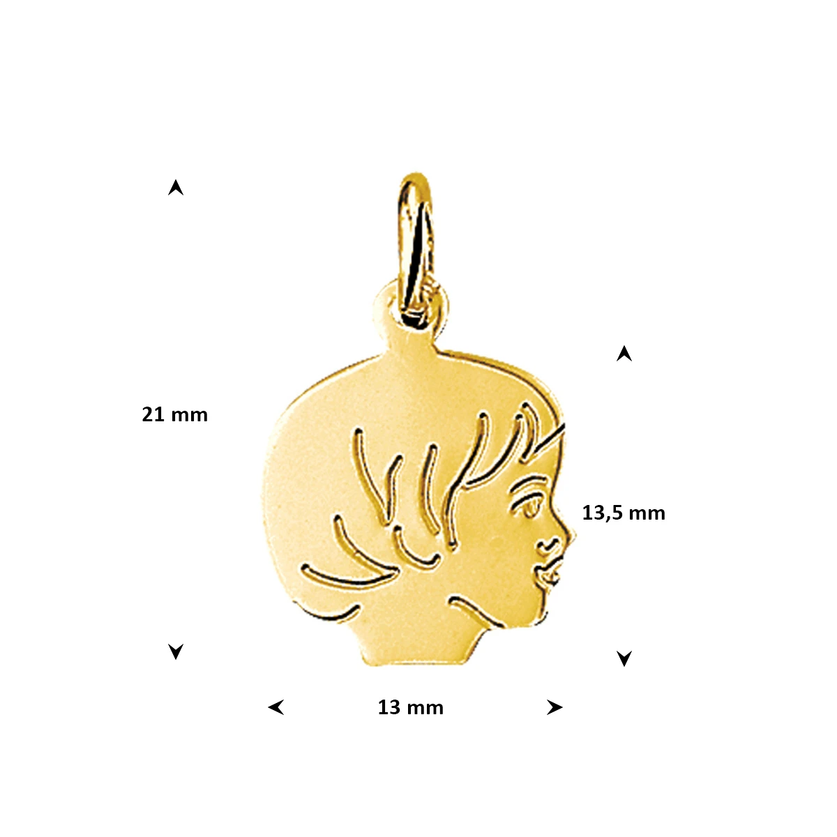hanger meisje 17 x 13 mm 14K geelgoud
