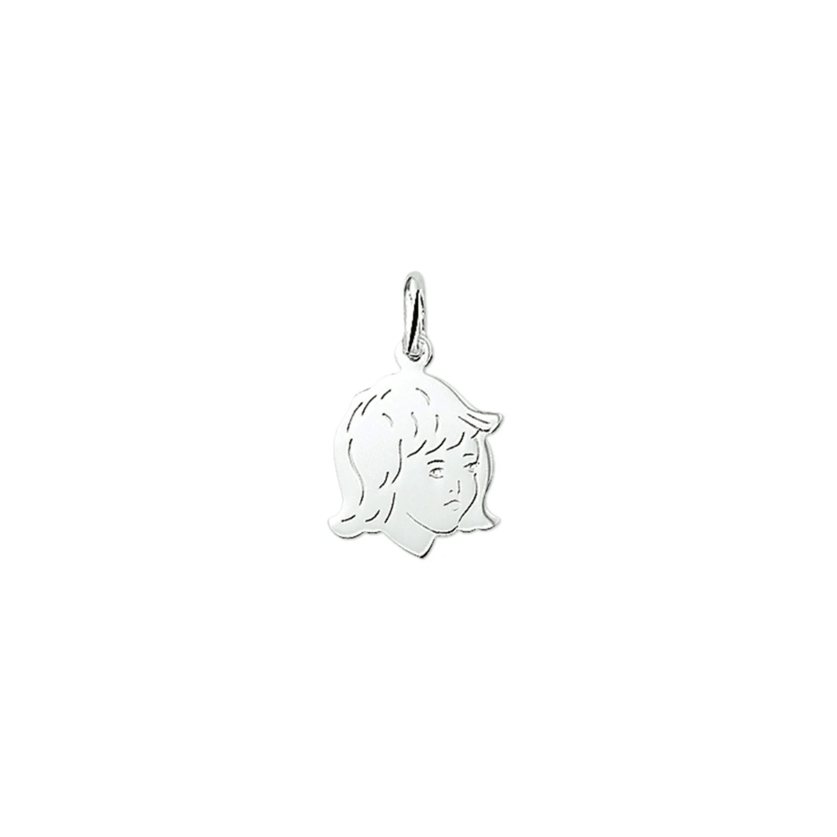hanger meisje 17,5 x 13 mm zilver gerhodineerd