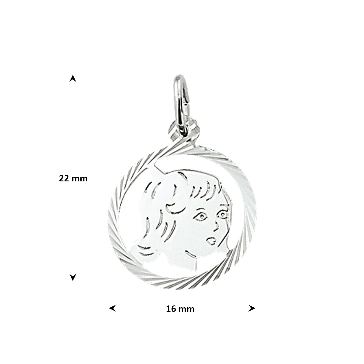 hanger meisje gediamanteerd zilver gerhodineerd