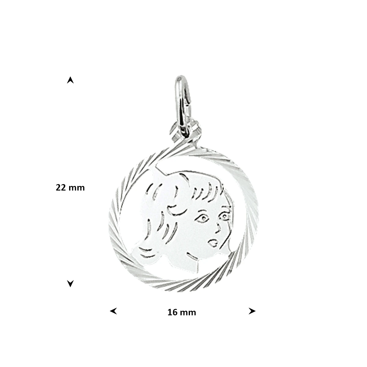 hanger meisje gediamanteerd zilver wit