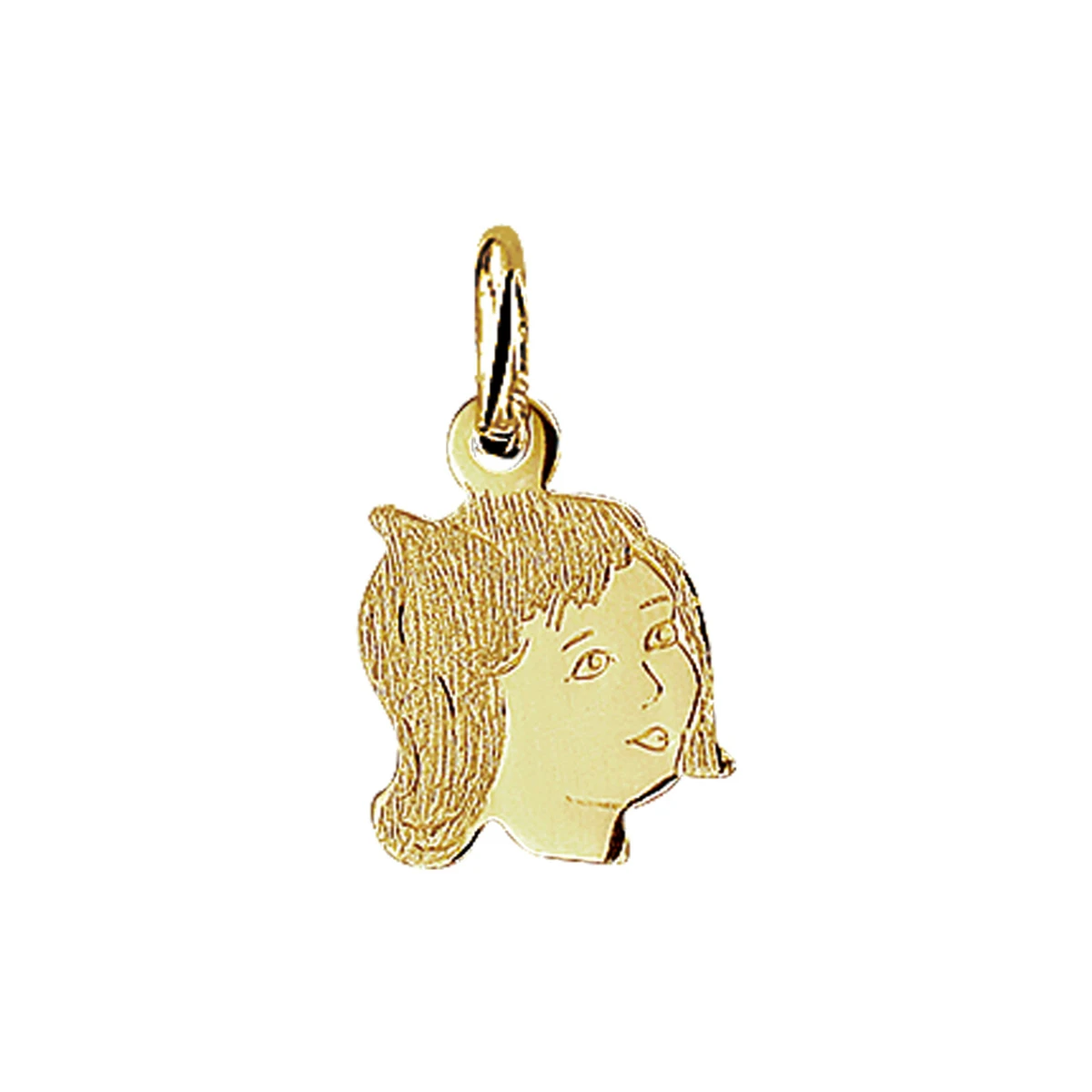hanger meisje poli/mat 10,5 mm 14K geelgoud