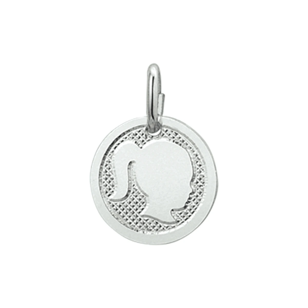 hanger meisje poli/mat zilver gerhodineerd