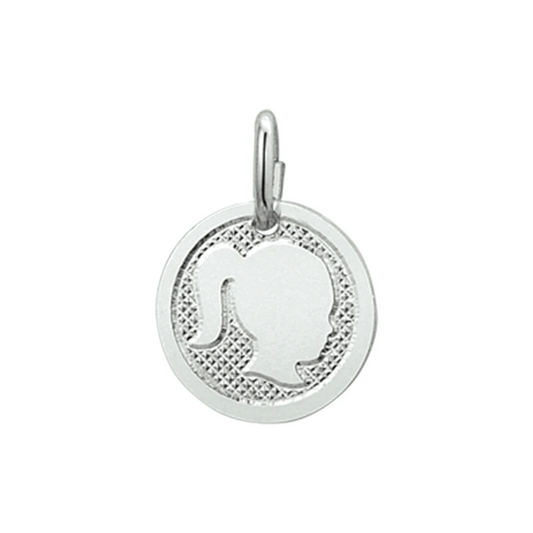 hanger meisje poli/mat zilver gerhodineerd