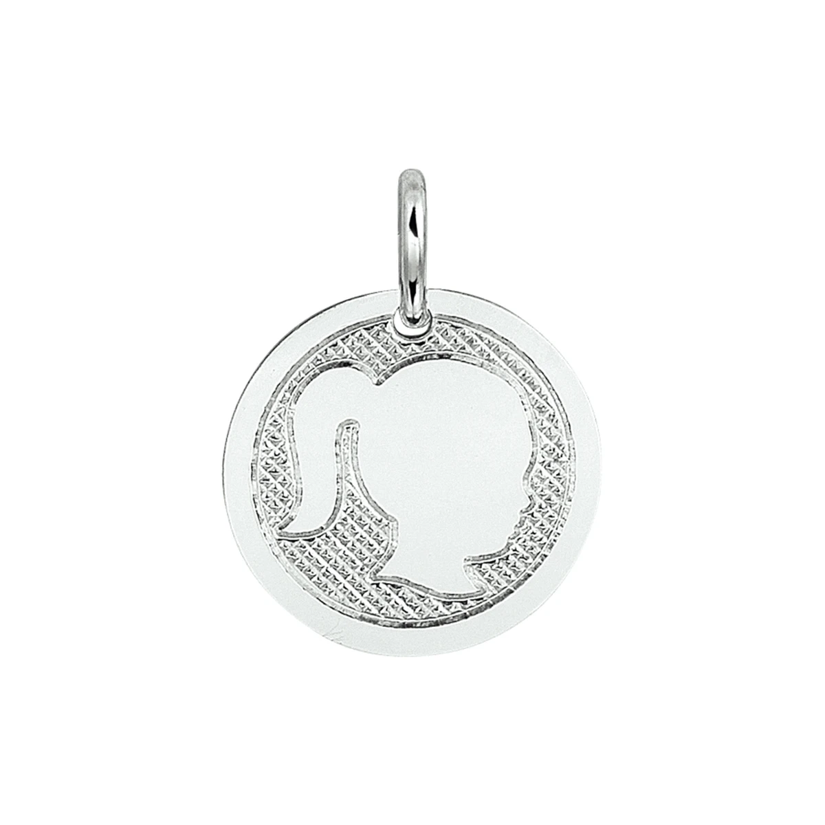 hanger meisje poli/mat zilver gerhodineerd
