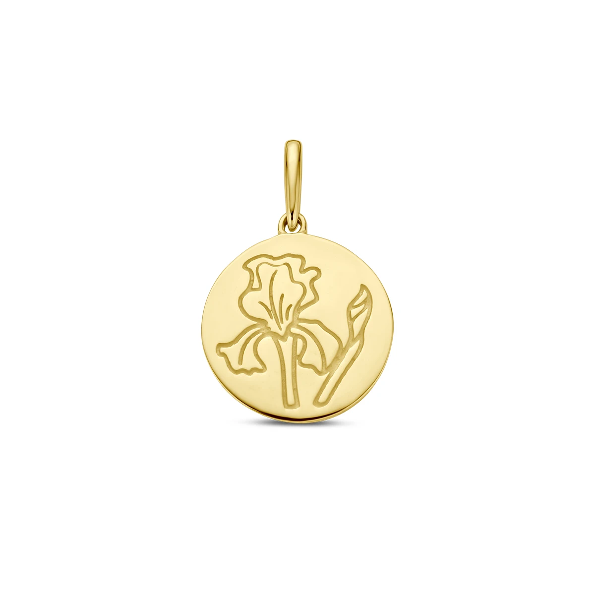 hanger met geboortebloem 14K geelgoud