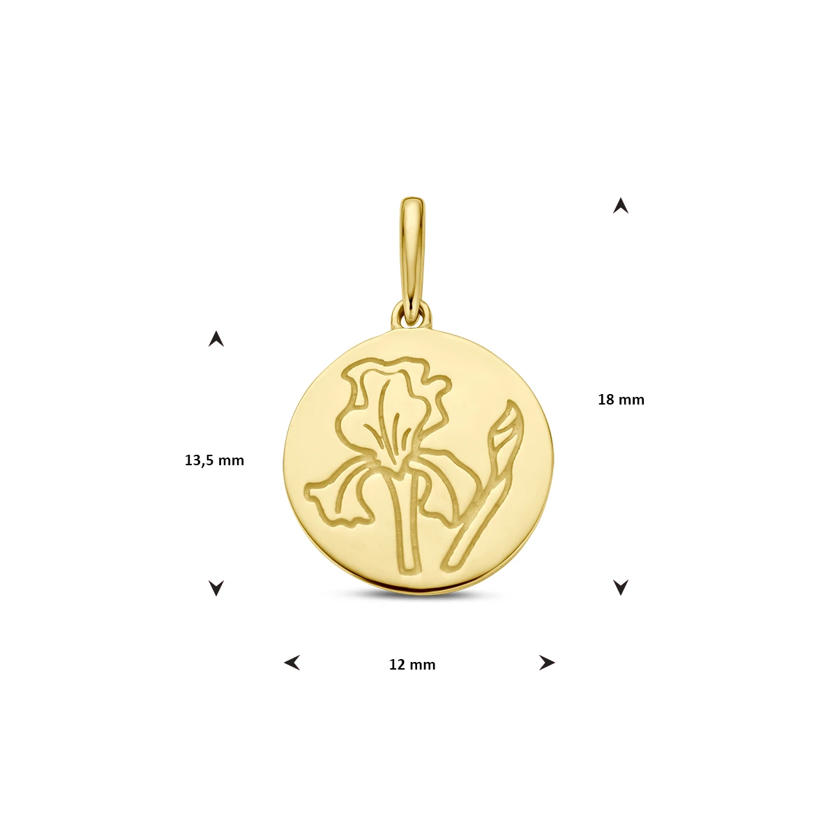 hanger met geboortebloem 14K geelgoud