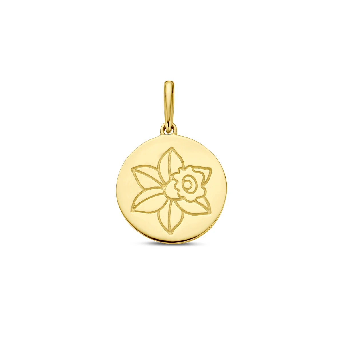 hanger met geboortebloem 14K geelgoud