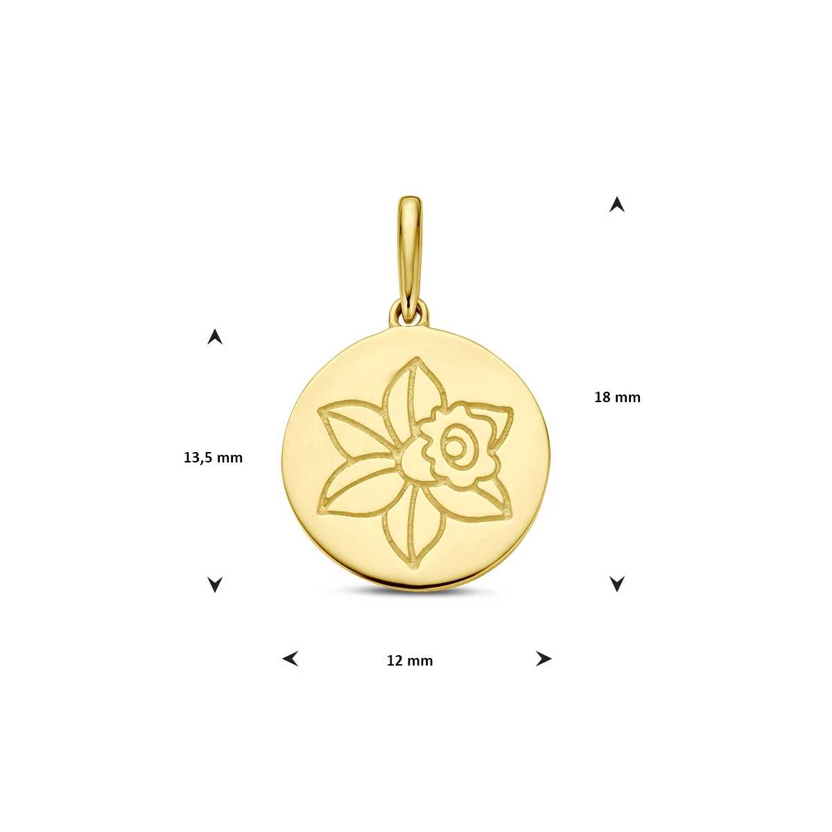 hanger met geboortebloem 14K geelgoud