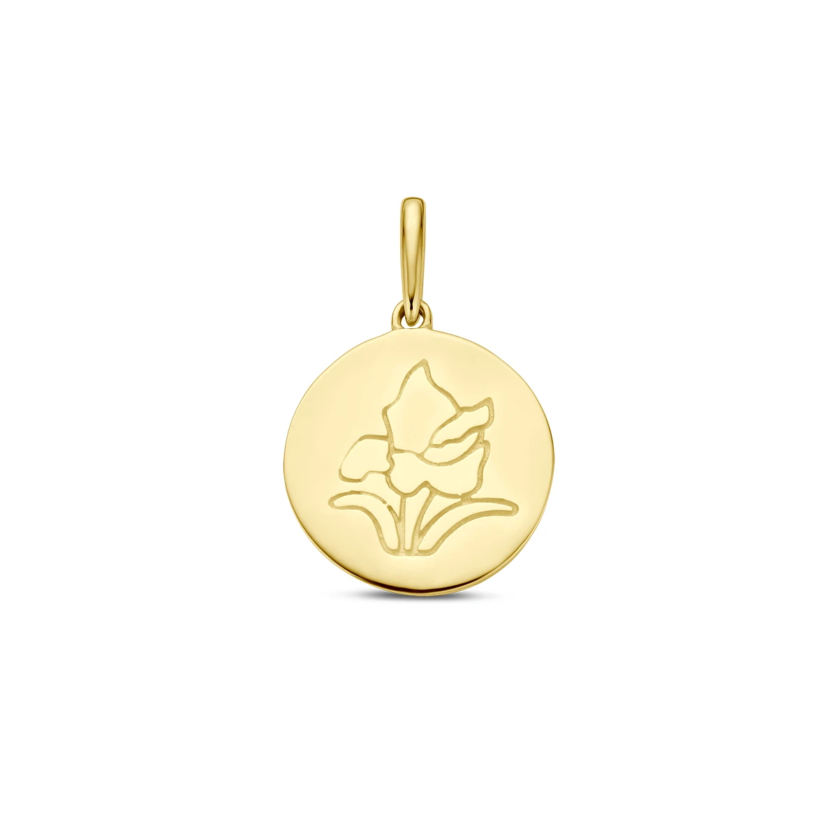 hanger met geboortebloem 14K geelgoud