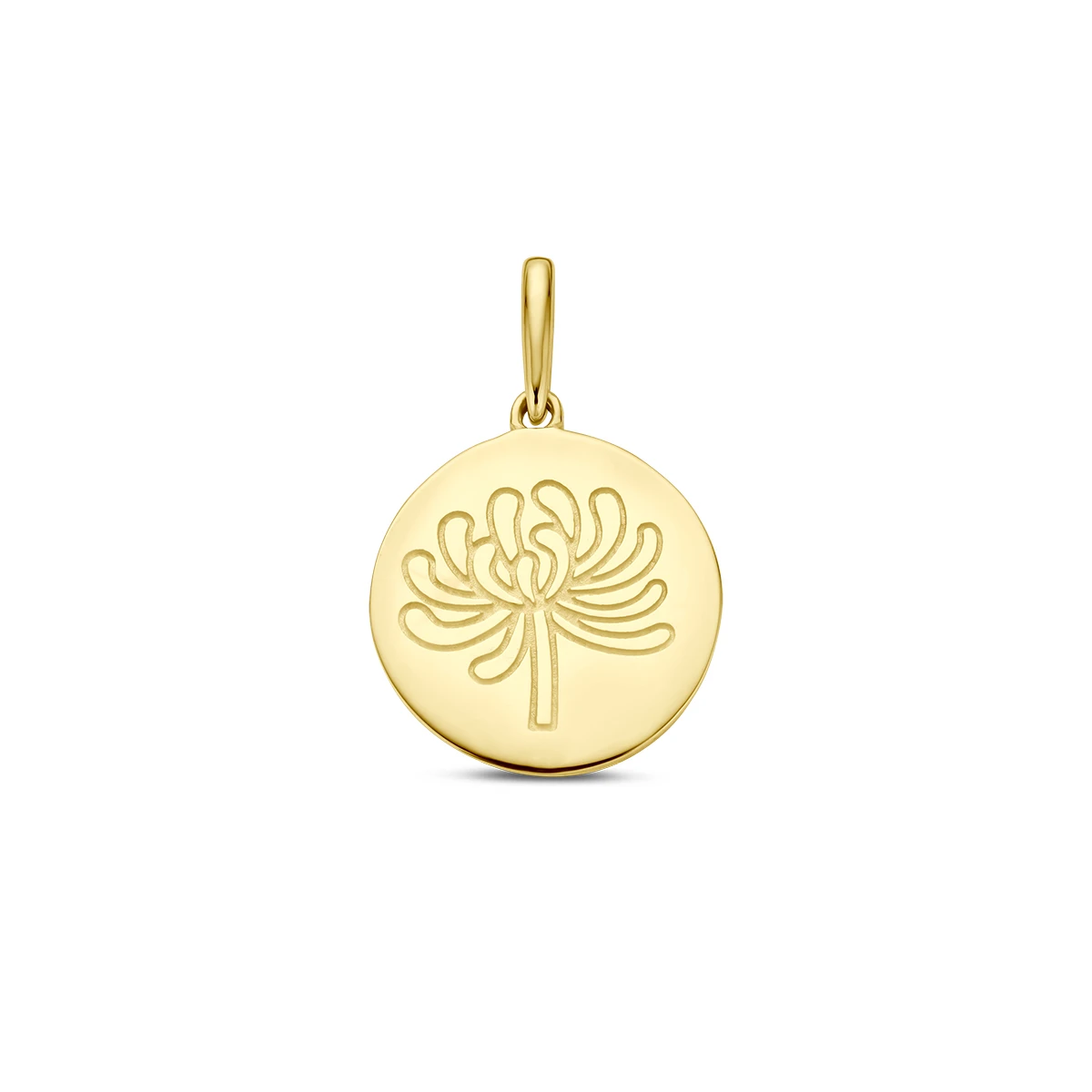 hanger met geboortebloem 14K geelgoud