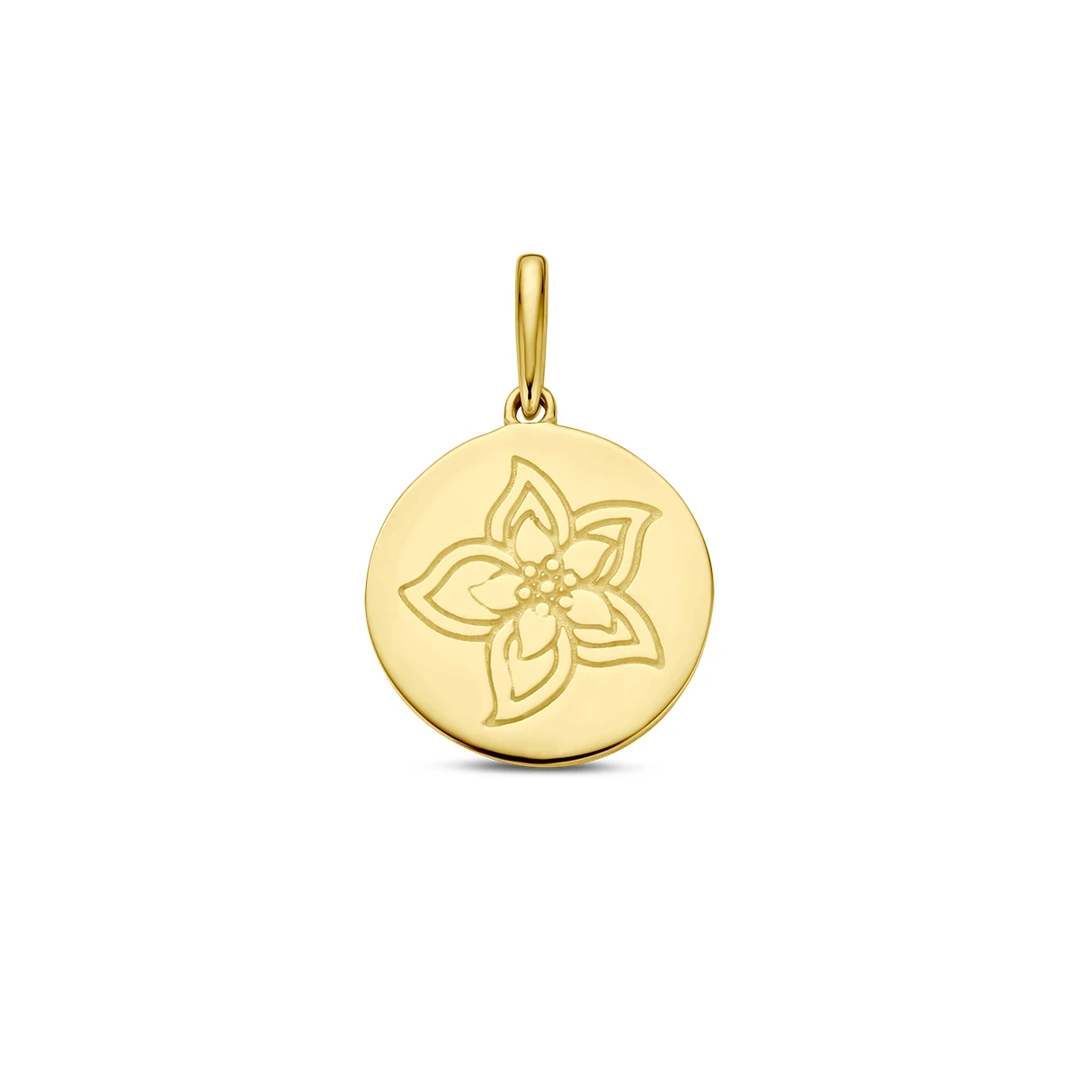 hanger met geboortebloem 14K geelgoud