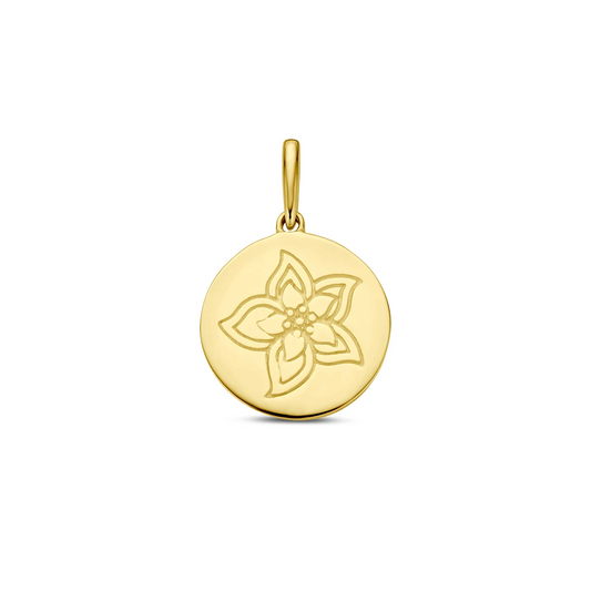hanger met geboortebloem 14K geelgoud