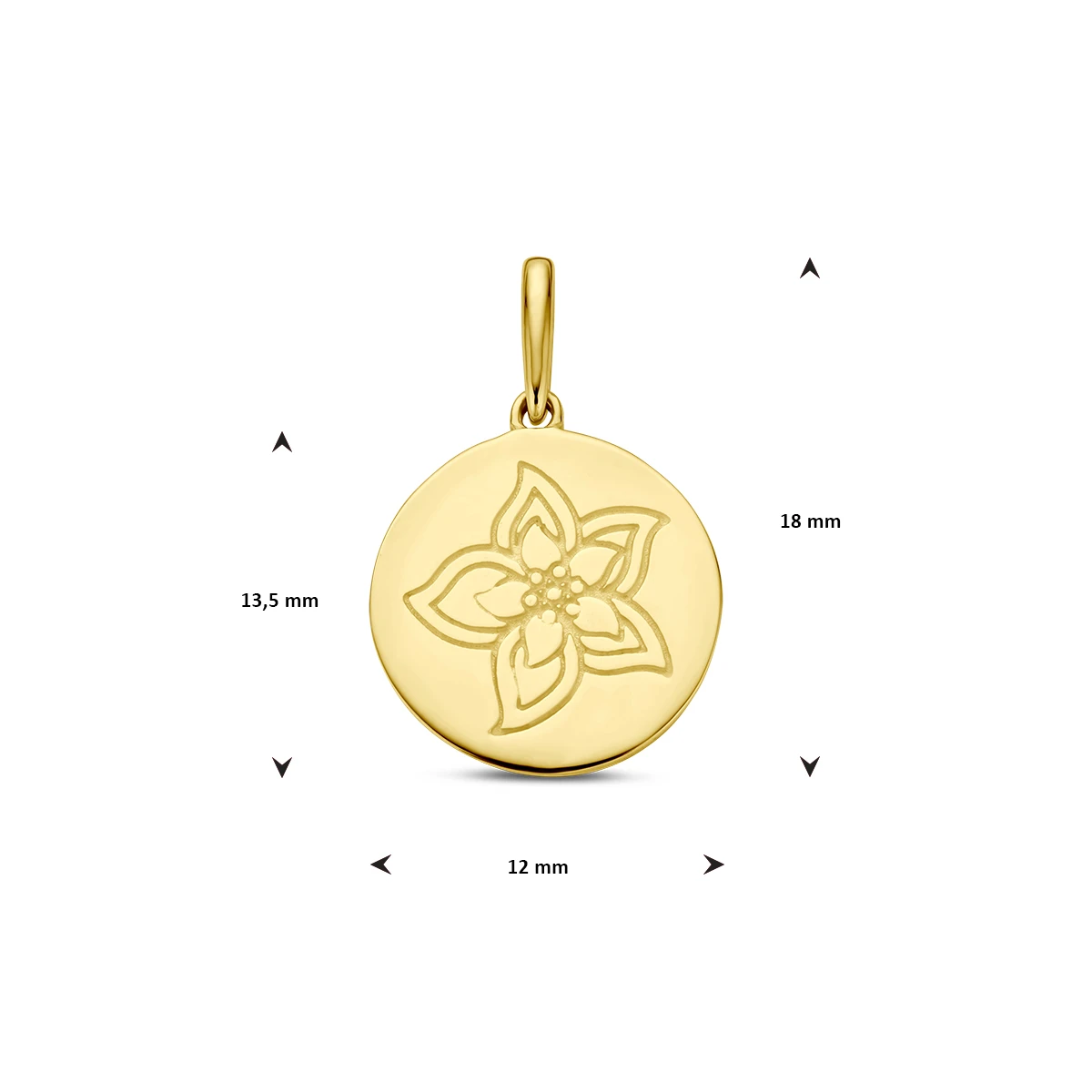 hanger met geboortebloem 14K geelgoud