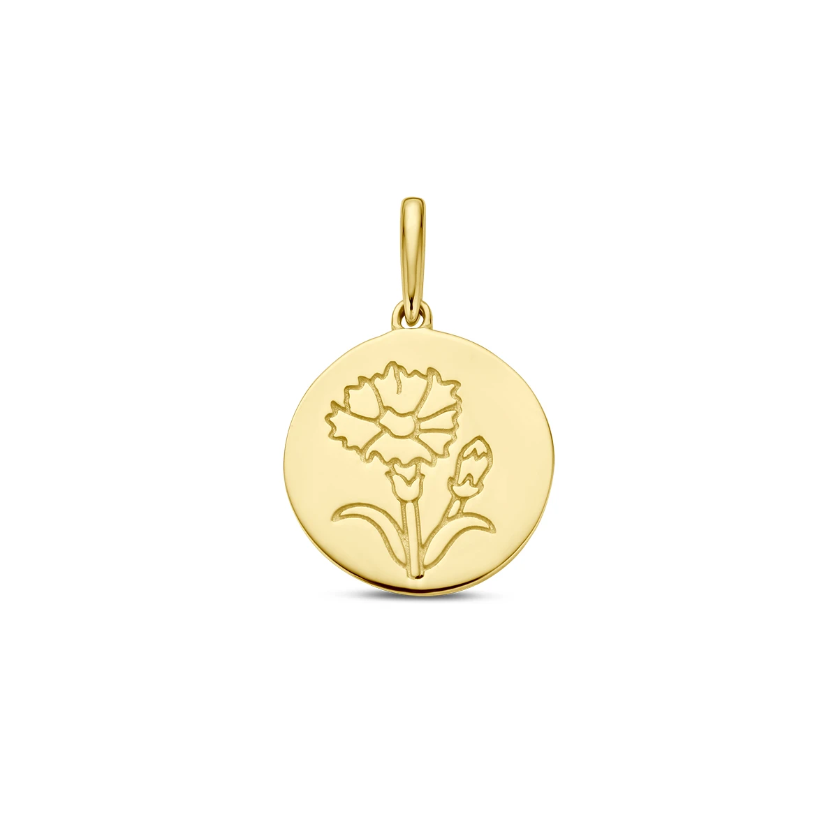 hanger met geboortebloem 14K geelgoud