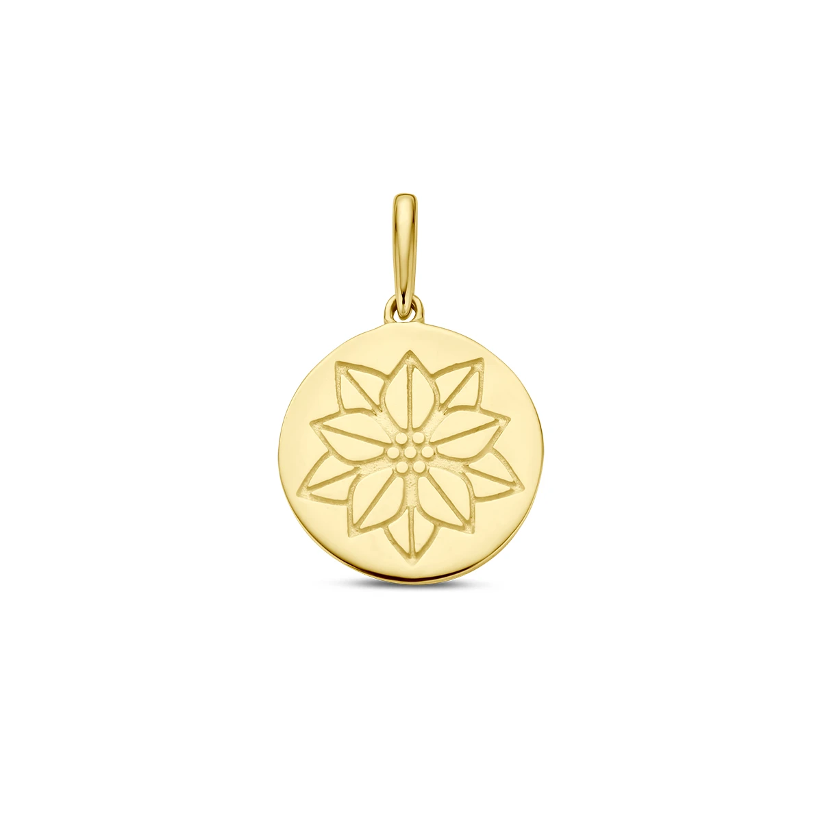 hanger met geboortebloem 14K geelgoud