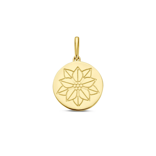 hanger met geboortebloem 14K geelgoud
