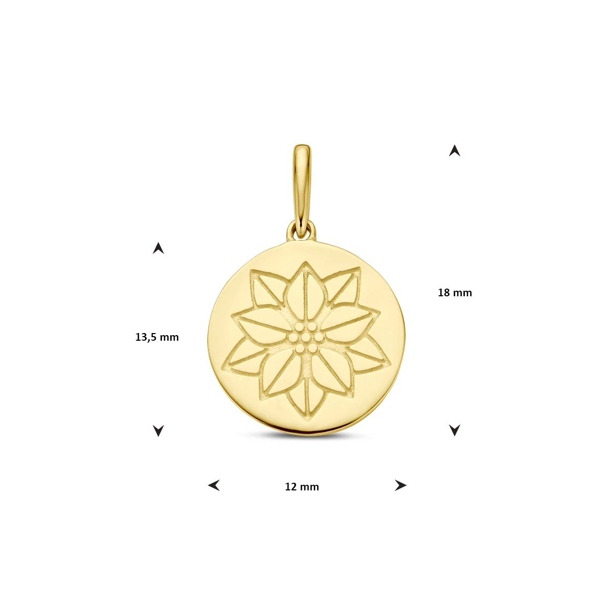 hanger met geboortebloem 14K geelgoud
