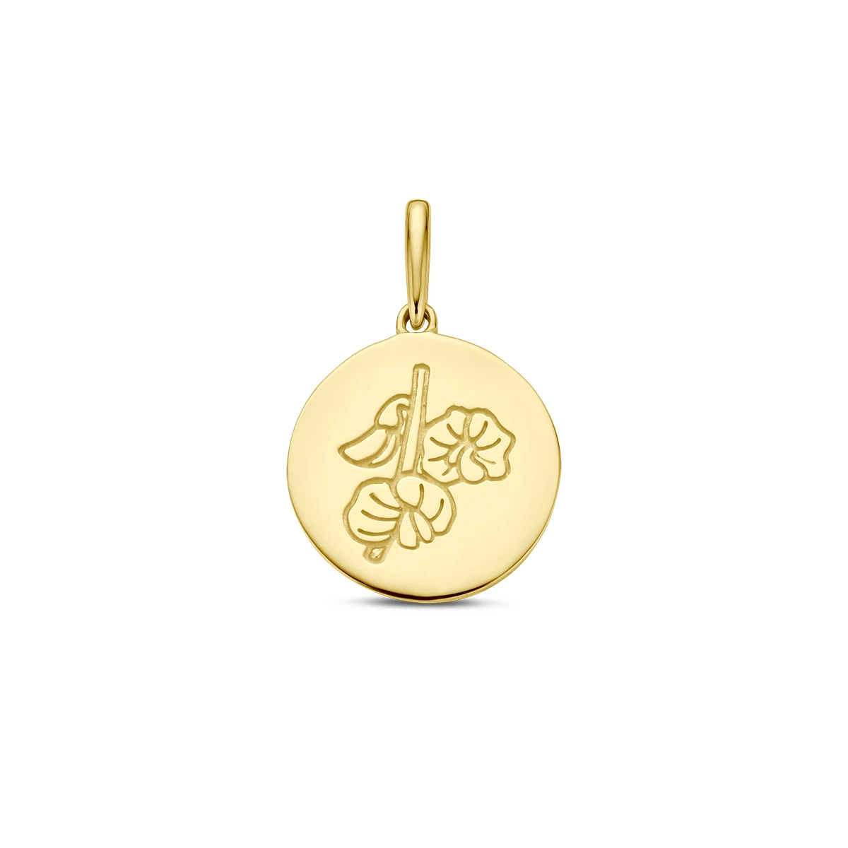 hanger met geboortebloem 14K geelgoud