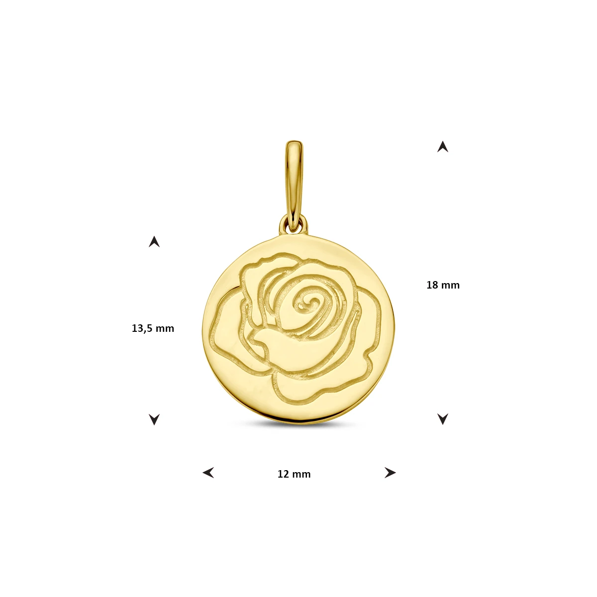 hanger met geboortebloem 14K geelgoud