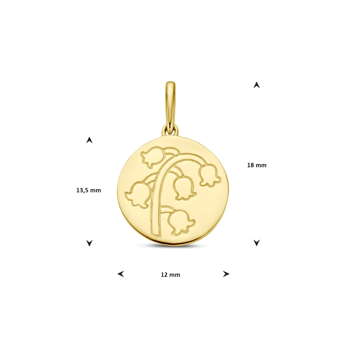 hanger met geboortebloem 14K geelgoud