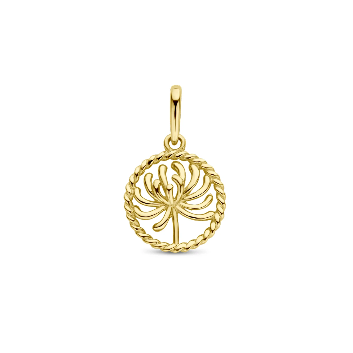 hanger met geboortebloem 17 mm 14K geelgoud