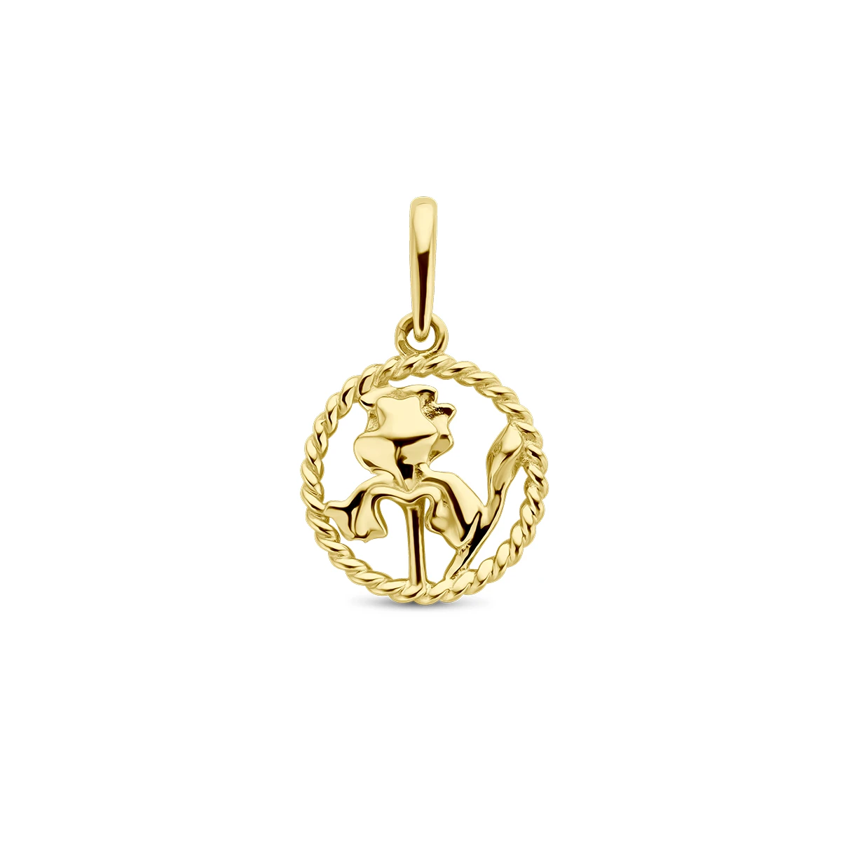hanger met geboortebloem 17 mm 14K geelgoud