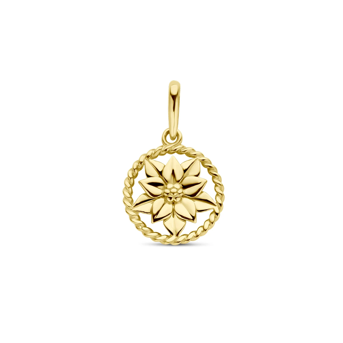 hanger met geboortebloem 17 mm 14K geelgoud