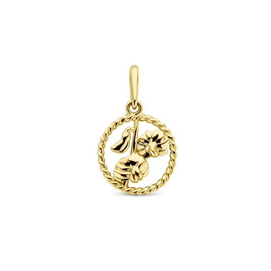 hanger met geboortebloem 17 mm 14K geelgoud