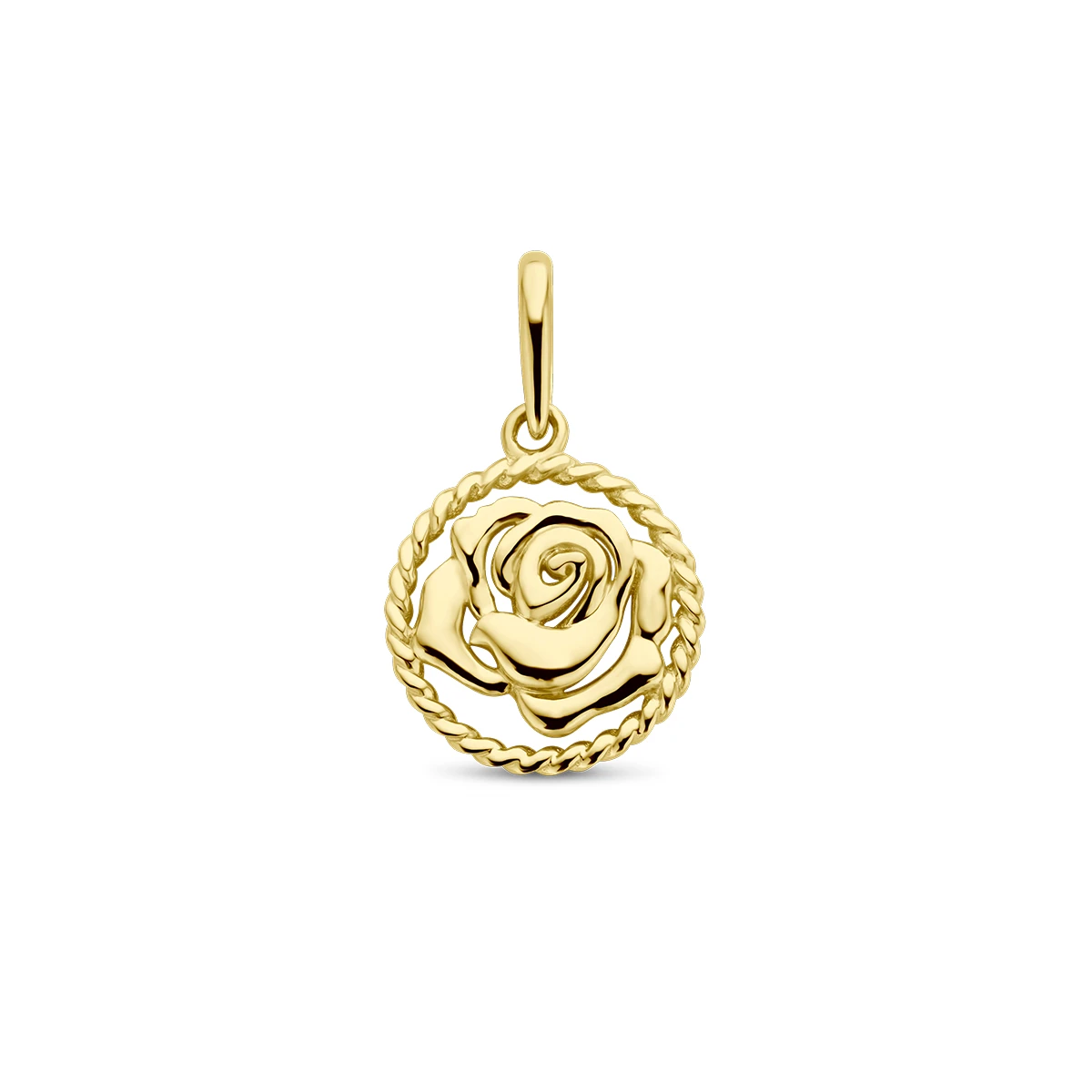 hanger met geboortebloem 17 mm 14K geelgoud