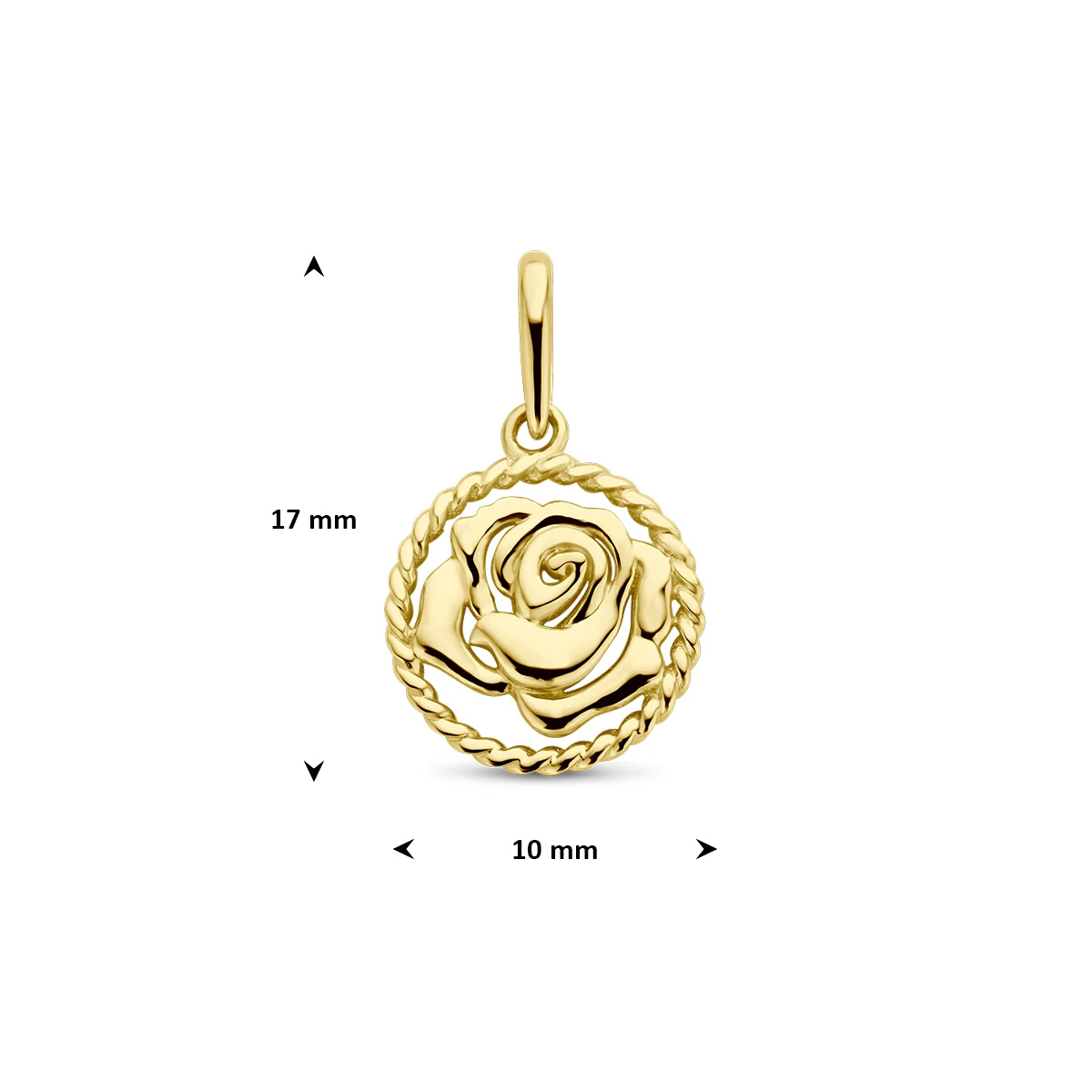 hanger met geboortebloem 17 mm 14K geelgoud