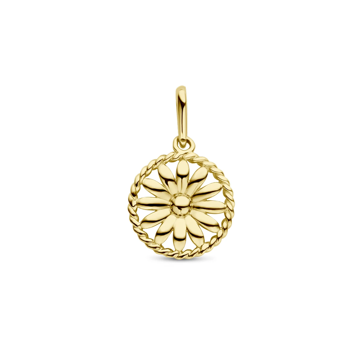 hanger met geboortebloem 17 mm 14K geelgoud