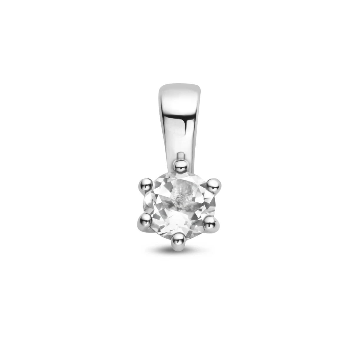 hanger met geboortesteen 10 mm zilver gerhodineerd