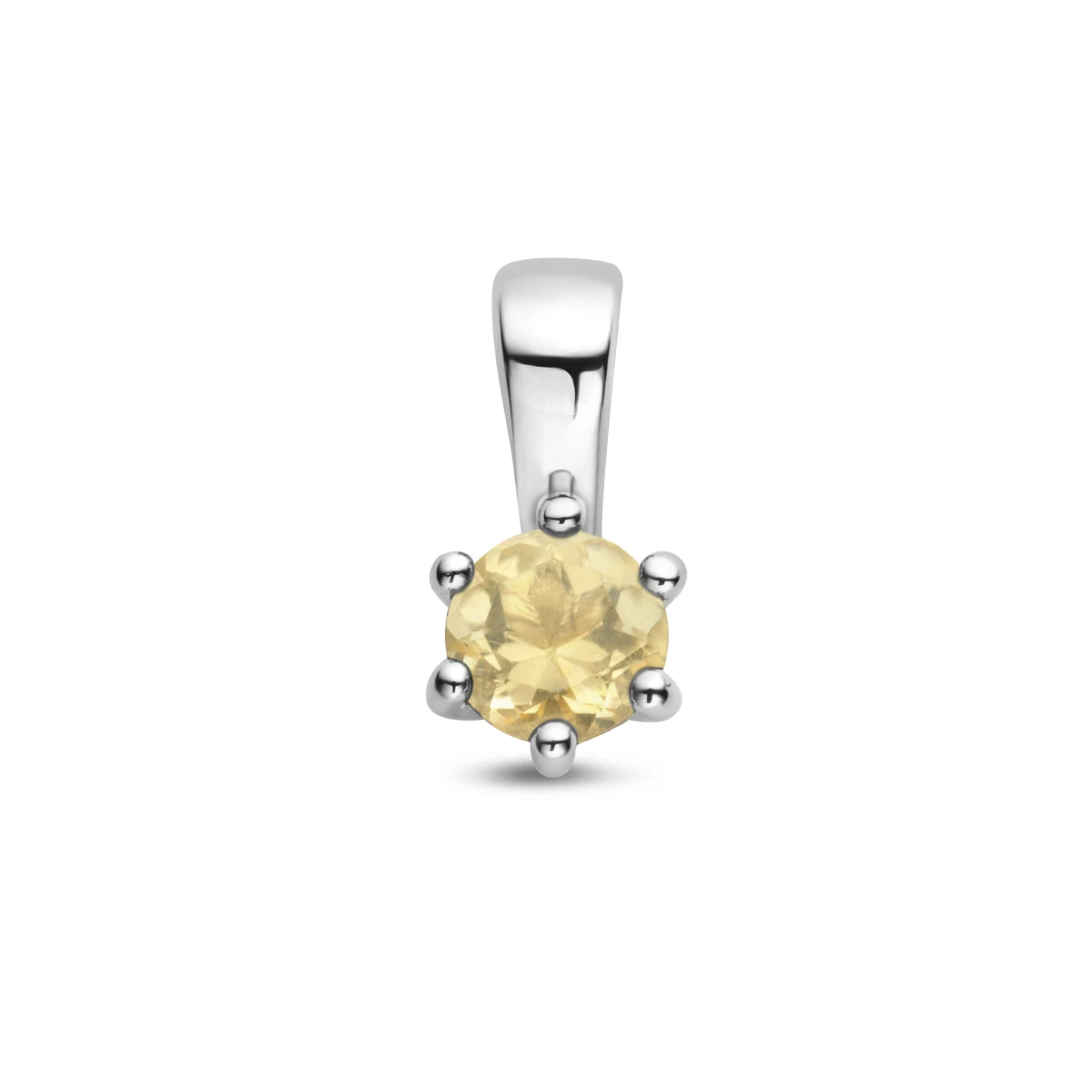 hanger met geboortesteen 10 mm zilver gerhodineerd