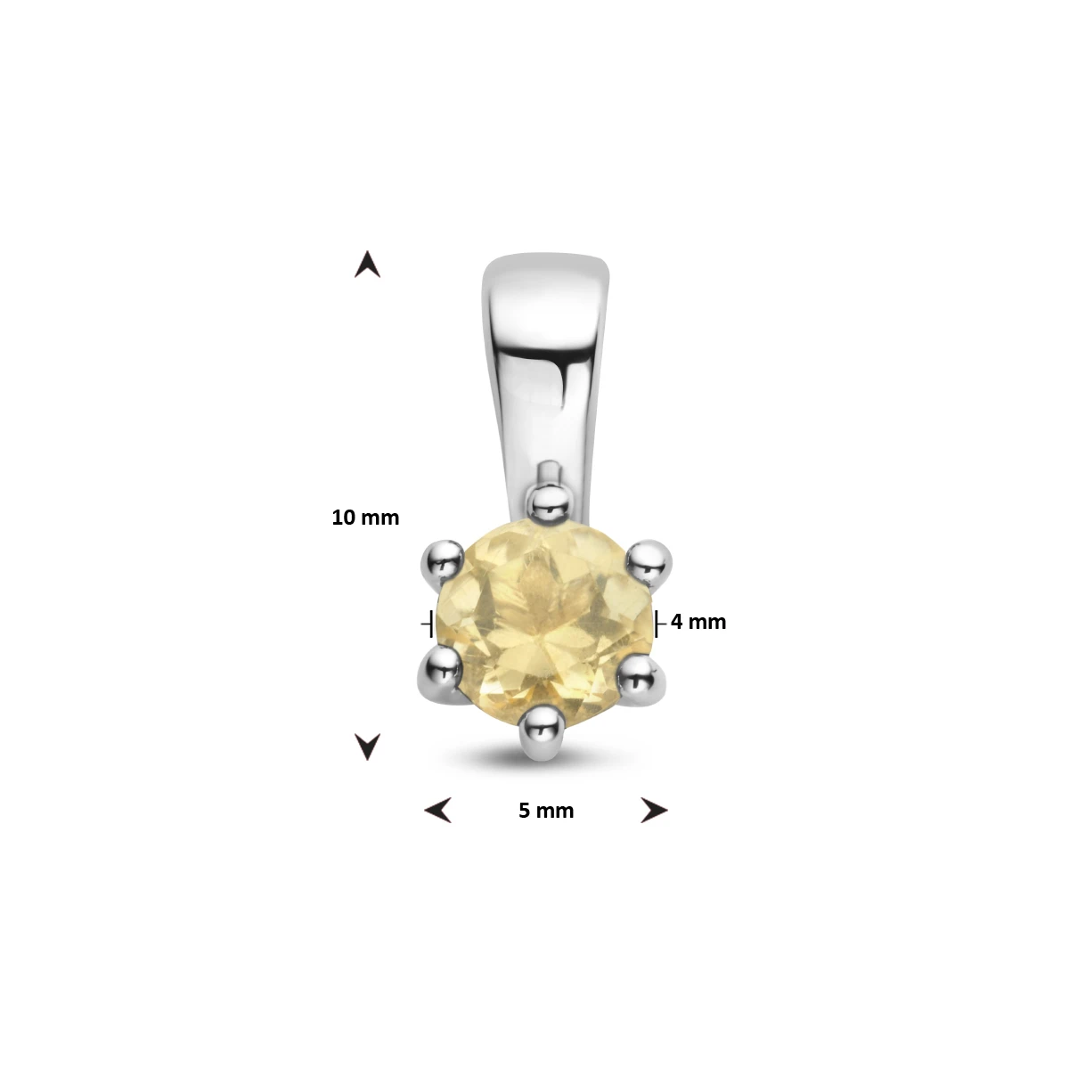 hanger met geboortesteen 10 mm zilver gerhodineerd